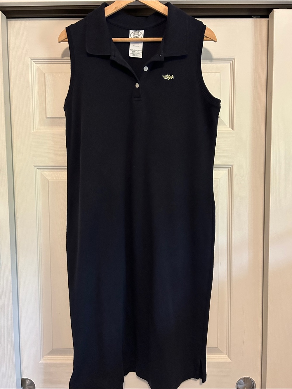 Laura Ashley Sleeveless Polo Midi Navy Dress Size XL 100% Cotton